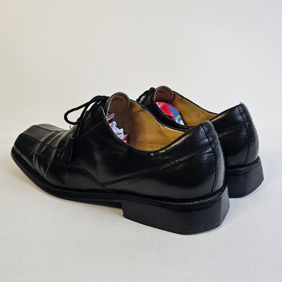 Black Leather Square Toe Oxford Giorgio Brutini Size 11.5 Dress Shoe Tassels - Picture 4 of 13